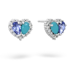 Tanzanite Halo 14K White Gold earrings E7008