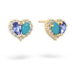 Tanzanite Halo 14K Yellow Gold earrings E7008