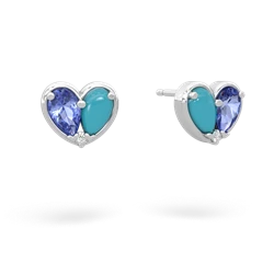 Tanzanite 'Our Heart' 14K White Gold earrings E5072