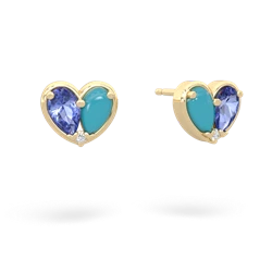 Tanzanite 'Our Heart' 14K Yellow Gold earrings E5072