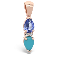 Tanzanite Bowtie Drop 14K Rose Gold pendant P0865