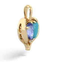 Tanzanite Two Become One 14K Yellow Gold pendant P5330