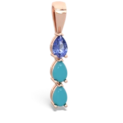 Tanzanite Dew Drops 14K Rose Gold pendant P2251