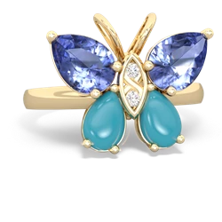 Tanzanite Butterfly 14K Yellow Gold ring R2215