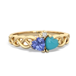 Tanzanite Heart To Heart Braid 14K Yellow Gold ring R5870