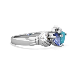 Tanzanite 'Our Heart' Claddagh 14K White Gold ring R2388