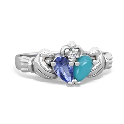 Tanzanite 'Our Heart' Claddagh 14K White Gold ring R2388