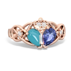 Tanzanite 'One Heart' Celtic Knot Claddagh 14K Rose Gold ring R5322