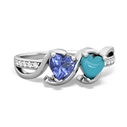 Tanzanite Side By Side 14K White Gold ring R3090