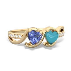 Tanzanite Side By Side 14K Yellow Gold ring R3090