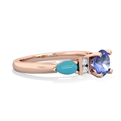 Tanzanite 6Mm Round Eternal Embrace Engagement 14K Rose Gold ring R2005