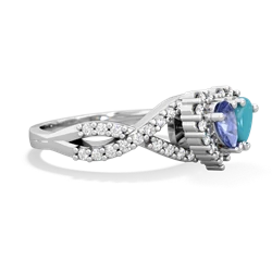 Tanzanite Diamond Twist 'One Heart' 14K White Gold ring R2640HRT