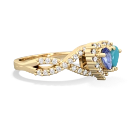 Tanzanite Diamond Twist 'One Heart' 14K Yellow Gold ring R2640HRT