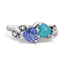 Tanzanite Floral Elegance 14K White Gold ring R5790