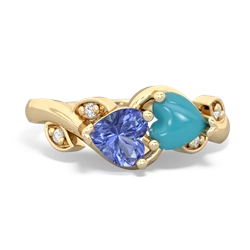 Tanzanite Floral Elegance 14K Yellow Gold ring R5790