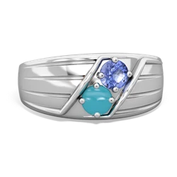 Tanzanite Men's Streamline 14K White Gold ring R0460