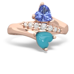 Tanzanite Heart To Heart 14K Rose Gold ring R2064