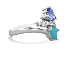 Tanzanite Heart To Heart 14K White Gold ring R2064