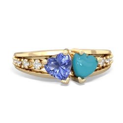 Tanzanite Heart To Heart 14K Yellow Gold ring R3342