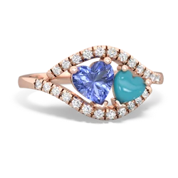 Tanzanite Mother And Child 14K Rose Gold ring R3010