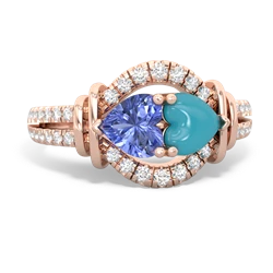 Tanzanite Art-Deco Keepsake 14K Rose Gold ring R5630