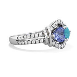 Tanzanite Art-Deco Keepsake 14K White Gold ring R5630