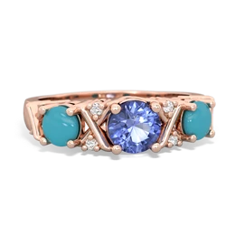 Tanzanite Hugs And Kisses 14K Rose Gold ring R5016