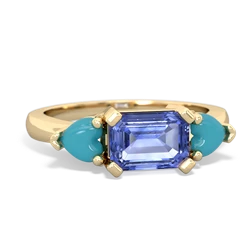 Tanzanite Three Stone 14K Yellow Gold ring R5235