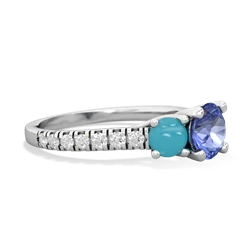 Tanzanite Pave Trellis 14K White Gold ring R5500