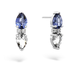 Tanzanite Bowtie Drop 14K White Gold earrings E0865