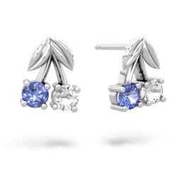 Tanzanite Sweet Cherries 14K White Gold earrings E7001