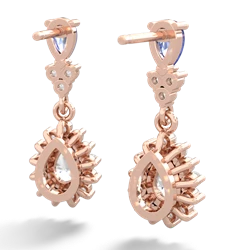 Tanzanite Halo Pear Dangle 14K Rose Gold earrings E1882
