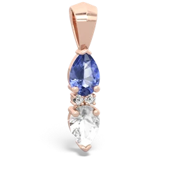 Tanzanite Bowtie Drop 14K Rose Gold pendant P0865