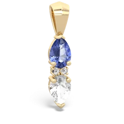 Tanzanite Bowtie Drop 14K Yellow Gold pendant P0865