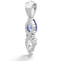 Tanzanite Bowtie Drop 14K White Gold pendant P0865