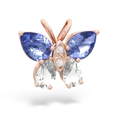 Tanzanite Butterfly 14K Rose Gold pendant P2215