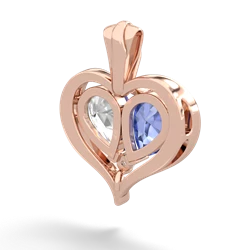 Tanzanite Two Become One 14K Rose Gold pendant P5330