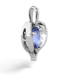 Tanzanite Two Become One 14K White Gold pendant P5330