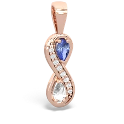 Tanzanite Diamond Infinity 14K Rose Gold pendant P5390