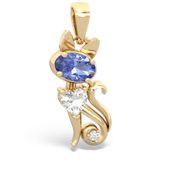 Tanzanite Kitten 14K Yellow Gold pendant P5780