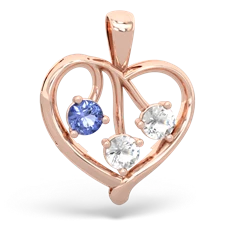 Tanzanite Glowing Heart 14K Rose Gold pendant P2233