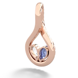 Tanzanite Pave Twist 'One Heart' 14K Rose Gold pendant P5360