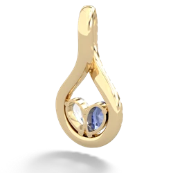 Tanzanite Pave Twist 'One Heart' 14K Yellow Gold pendant P5360