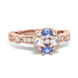 Tanzanite Sparkling Tiara Cluster 14K Rose Gold ring R26293RD