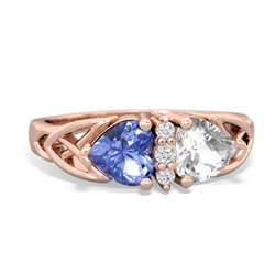 Tanzanite Celtic Knot Double Heart 14K Rose Gold ring R5040