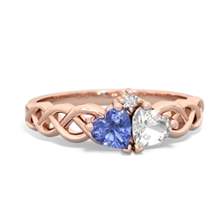 Tanzanite Heart To Heart Braid 14K Rose Gold ring R5870