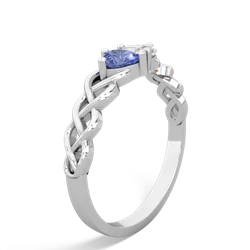 Tanzanite Heart To Heart Braid 14K White Gold ring R5870