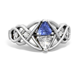 Tanzanite Keepsake Celtic Knot 14K White Gold ring R5300