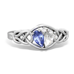 Tanzanite Celtic Love Knot 14K White Gold ring R5420