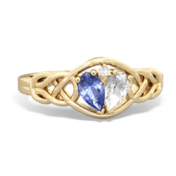 Tanzanite Celtic Love Knot 14K Yellow Gold ring R5420